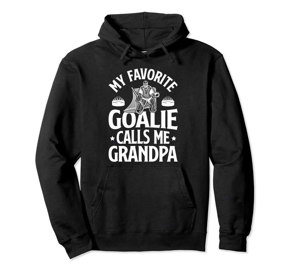 Ice Hockey Goalie Grandpa Hockey Hoodie - Graphic Print Men Women