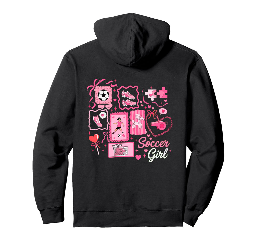 Soccer Stamp Bow Game Day Hoodie - Trendy Graphic for Adults