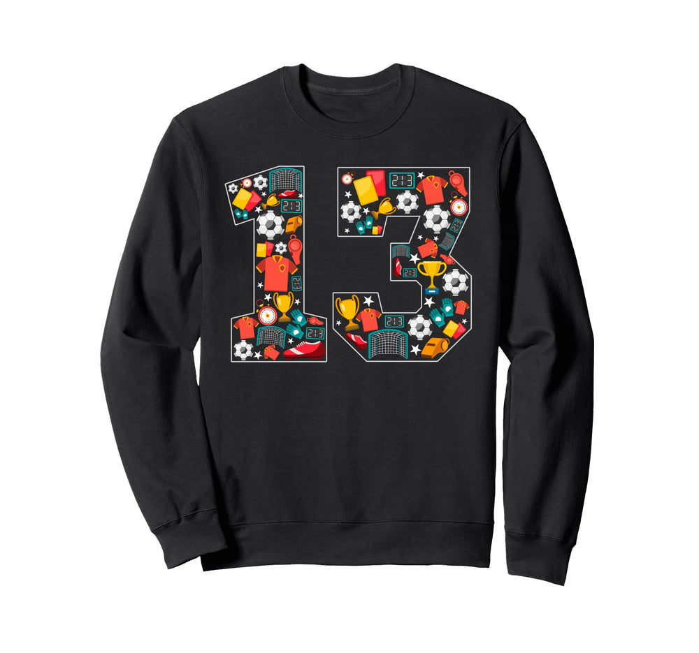 Its My 13Th Birthday Soccer Ball Sweatshirt - Minimalist Print for Adults
