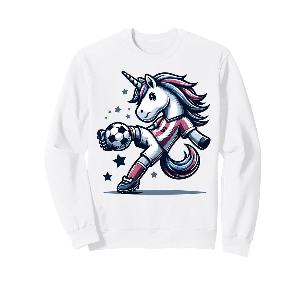 Footballer Unicorn Fans Soccer Sweatshirt - Minimalist Print for Adults