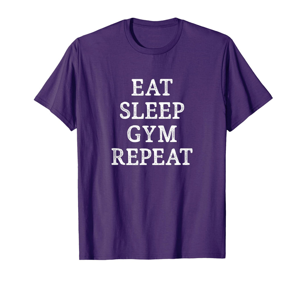 Eat Sleep Gym Repeat T-Shirt - Minimalist Print Unisex