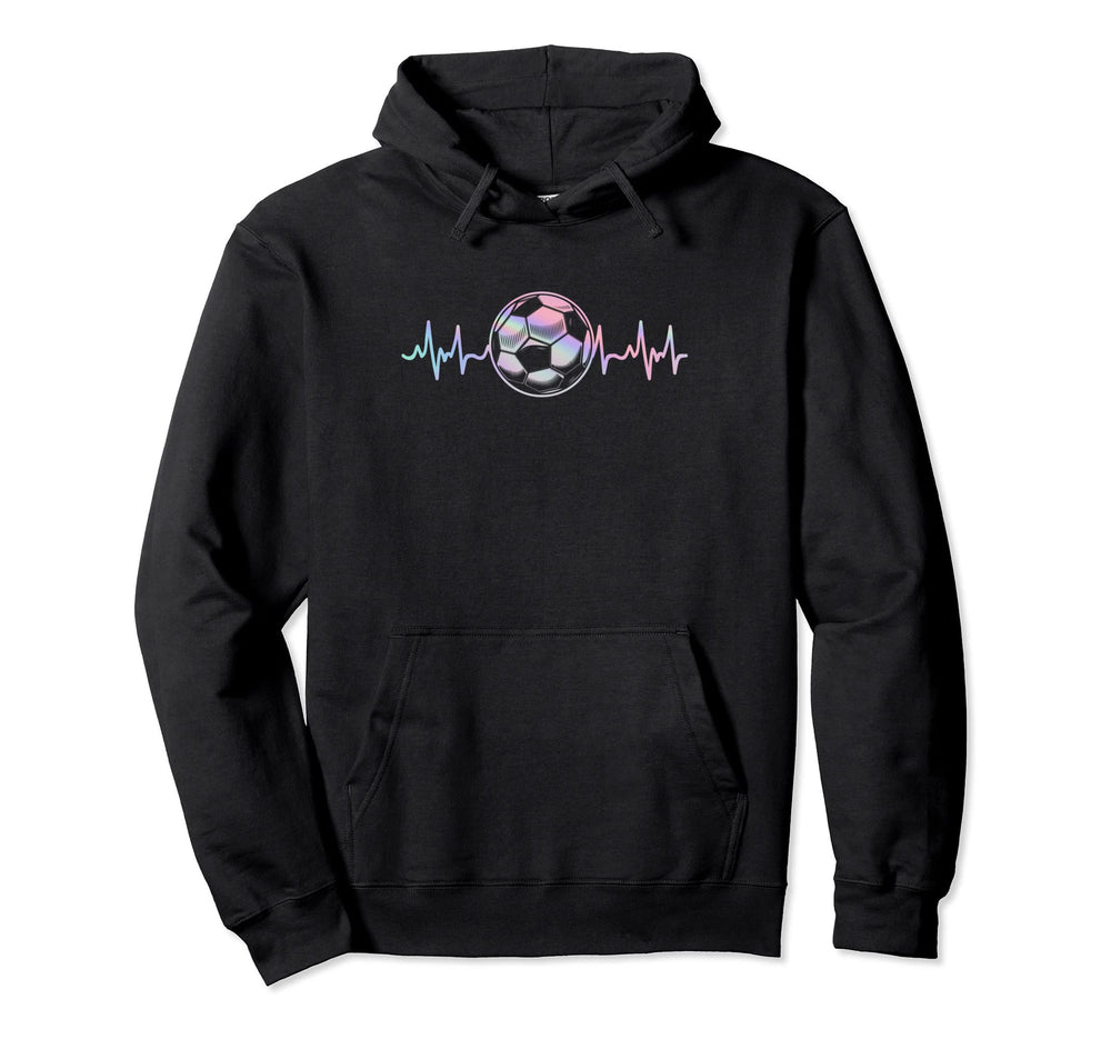 Soccer Heartbeat Sports Soccer Pastel Hoodie - Graphic Print Unisex