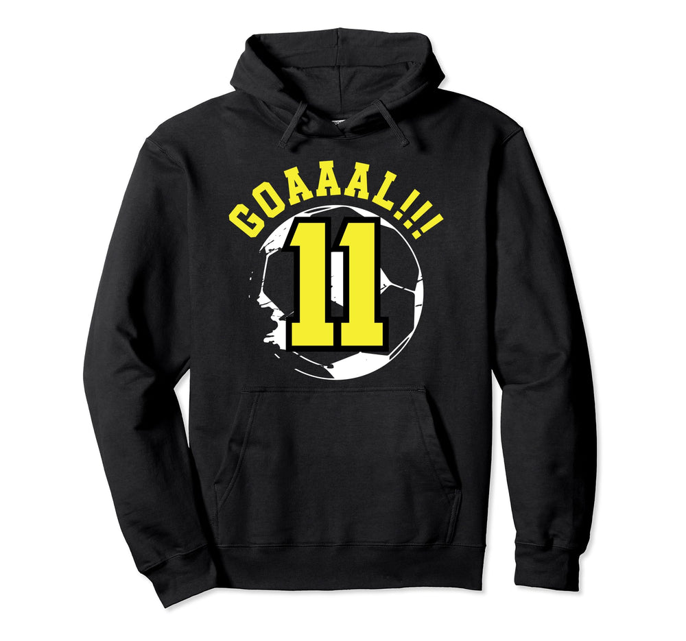 11Th Birthday 11 Years Soccer Football Hoodie - Novelty Apparel Unisex
