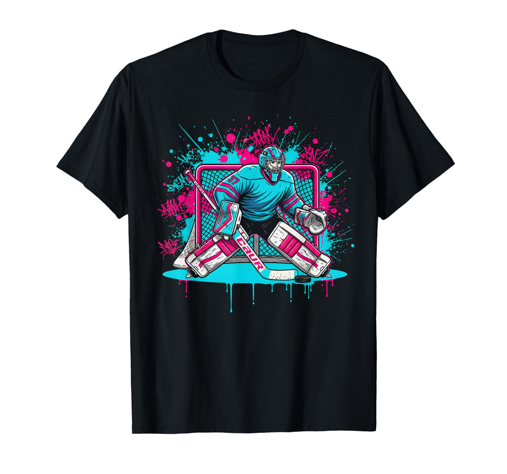 Ice Hockey Goalie Ice Cream Drip T-Shirt - Streetwear Style Men Women