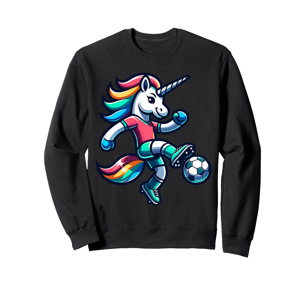 Footballer Unicorn Fans Soccer Team Sweatshirt - Fun Novelty Design Unisex