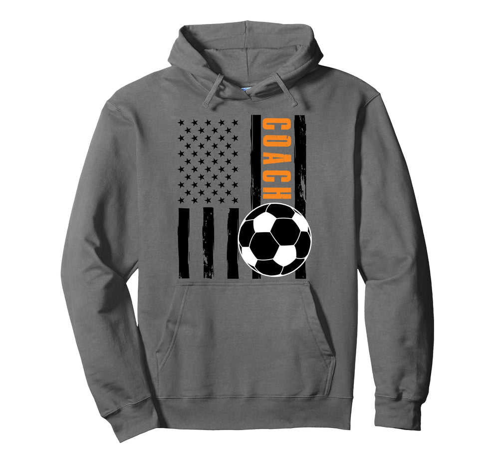Usa Flag Soccer Coach Funny Soccer Hoodie - Minimalist Print Men Women