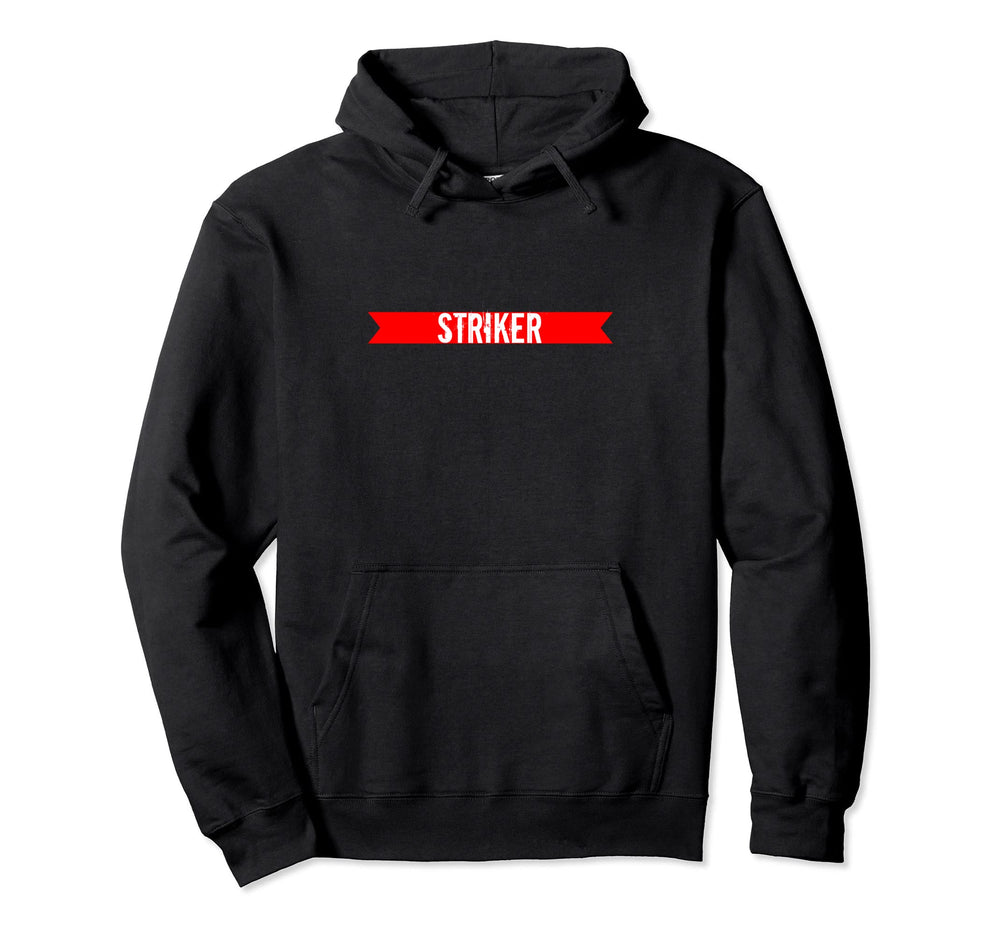 Simple Everyday Striker Sports Word Hoodie - Fun Novelty Design Men Women