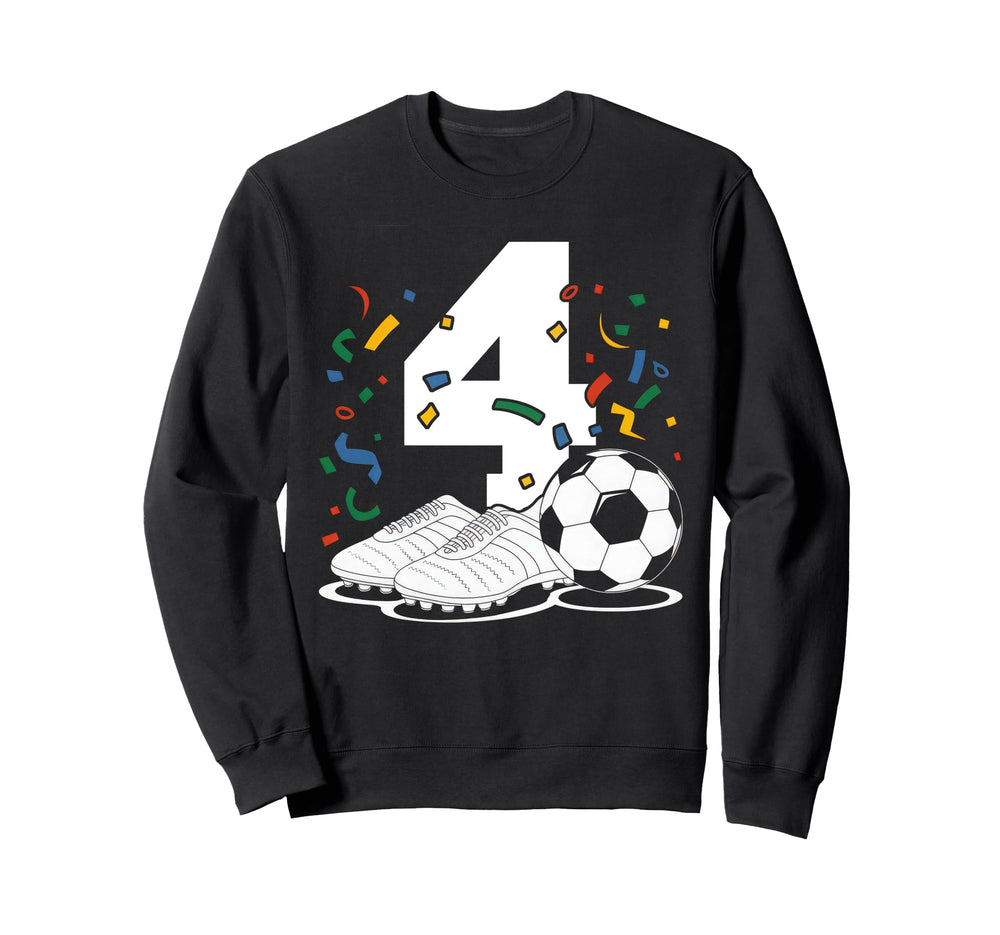 4 Soccer Birthday Gift Soccer Fan Sports Sweatshirt - Graphic Print Unisex