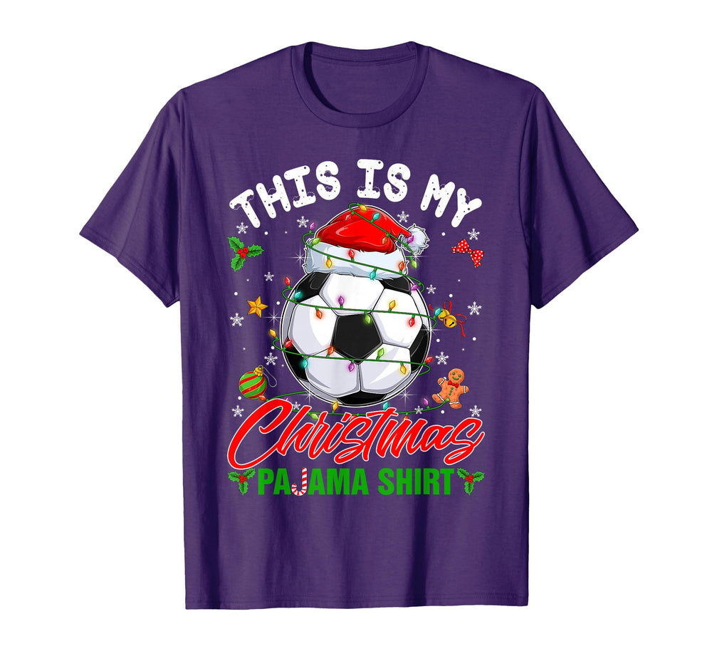 This Is My Pajama Soccer Santa Hat Pjs T-Shirt - Graphic Print Men Women