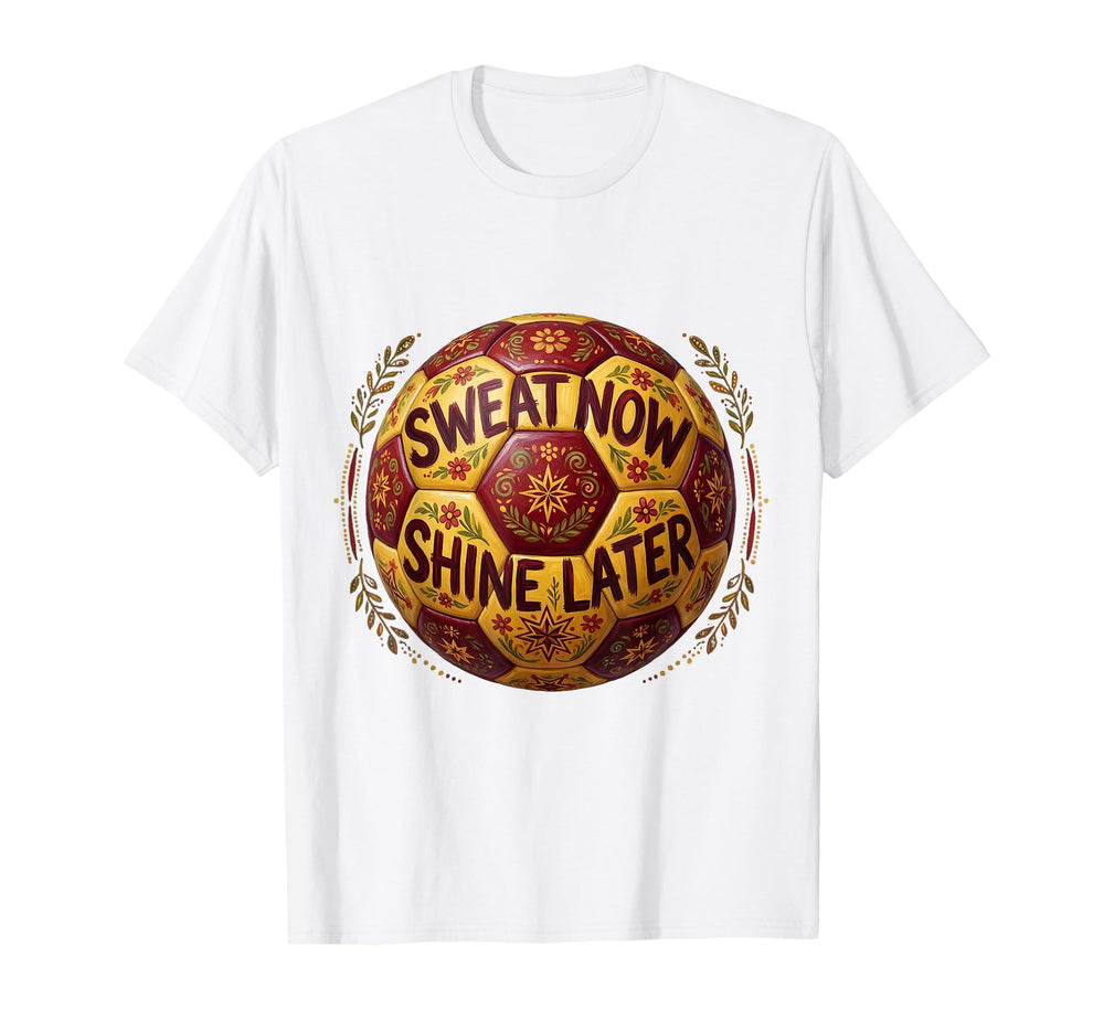 Sweat Now Shine Later Soccer T-Shirt - Casual Everyday Wear Men Women