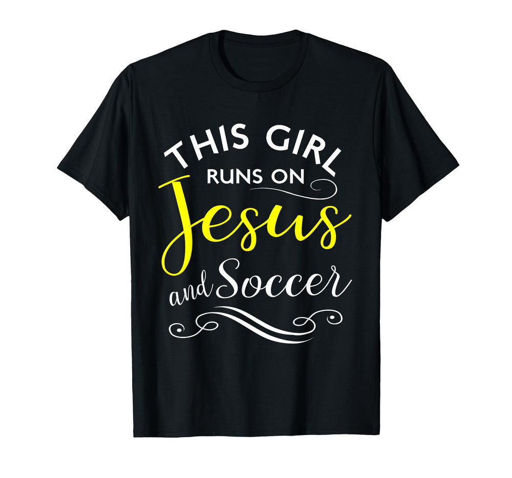 This Runs Jesus And Soccer Coach T-Shirt - Minimalist Print Men Women