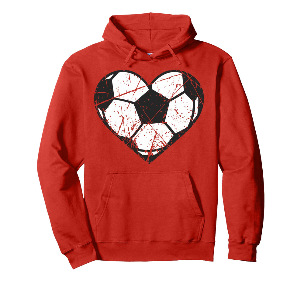 Soccer Ball Heart Valentines Day I Love Hoodie - Novelty Apparel Unisex