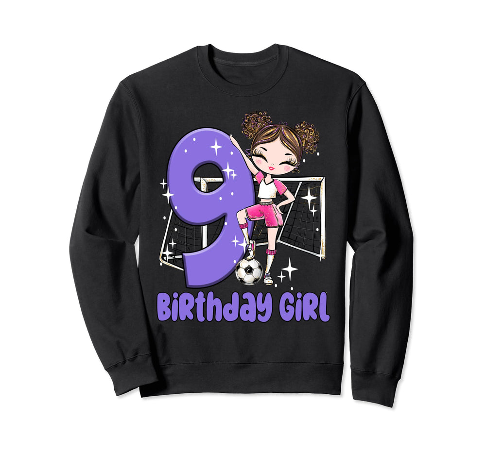 9Th Birthday Soccer Ball Net Sweatshirt - Fun Novelty Design Men Women