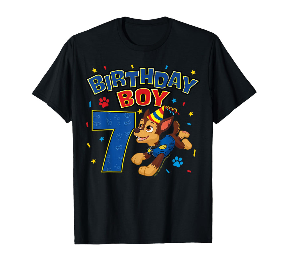 Paw Patrol Birthday Chase Soccer Age 7 T-Shirt - Trendy Graphic for Adults