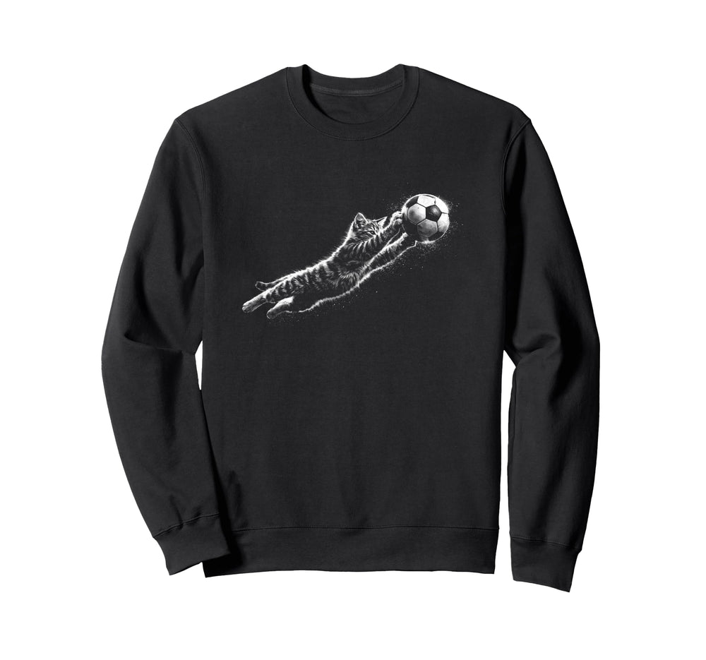 Funny Kitten Soccer Goalie Cat Sweatshirt - Trendy Graphic Men Women