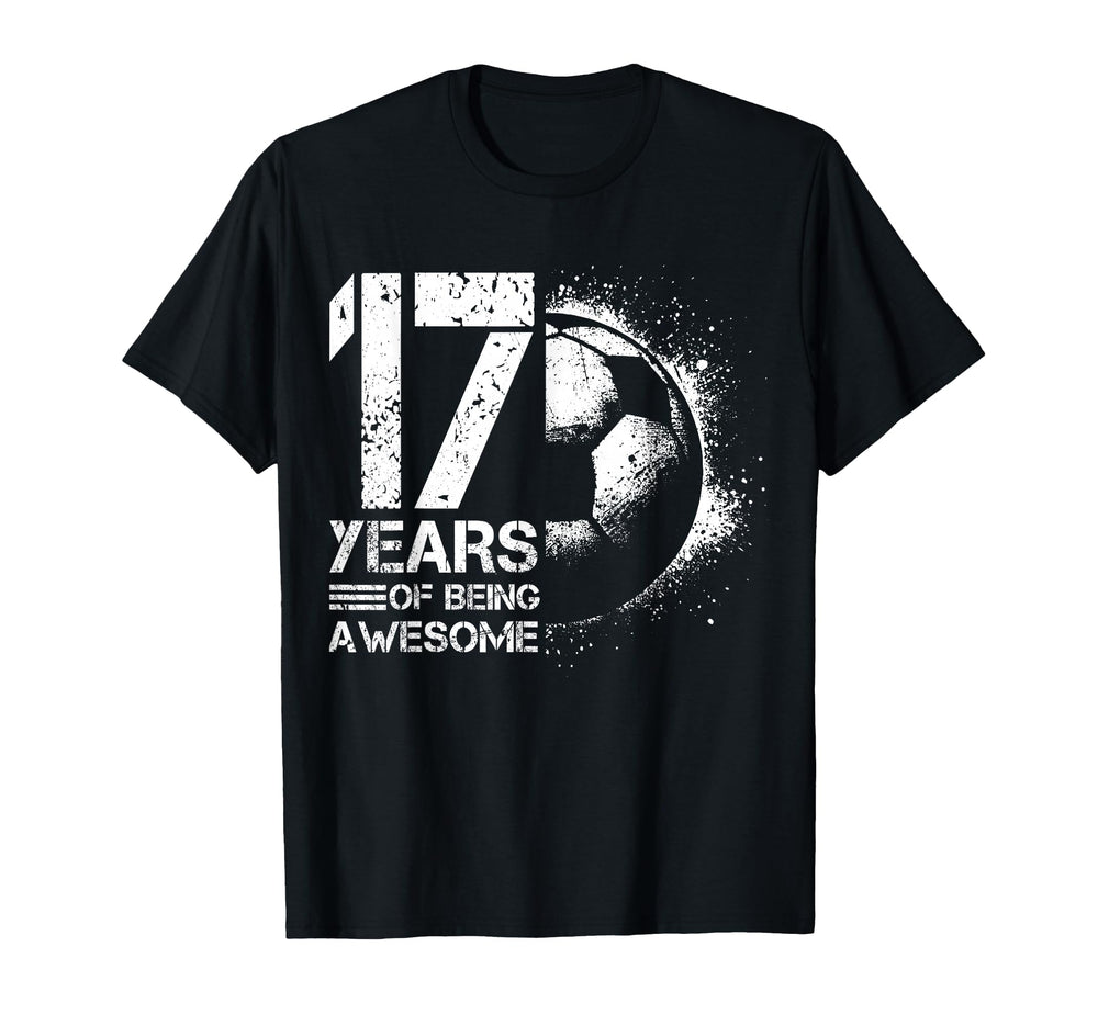17Th Birthday Soccer Player Football 17 T-Shirt - Graphic Print for Adults