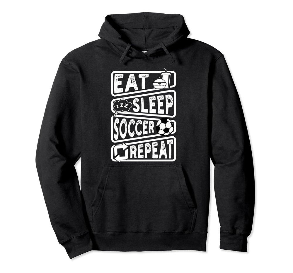 Eat Sleep Soccer Repeat Soccer Player Hoodie - Custom Art Print Unisex