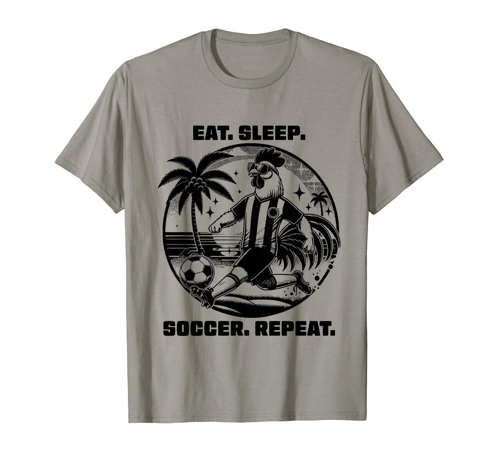 Eat Sleep Soccer Repeat Funny Soccer T-Shirt - Fun Novelty Design Unisex