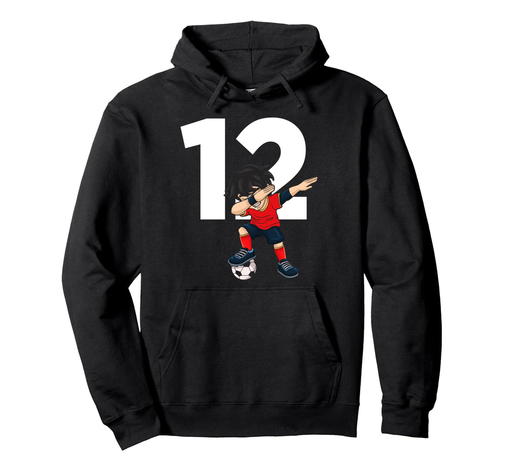 12 Soccer Birthday Gift Soccer Fan Sports Hoodie - Unique Graphic Unisex