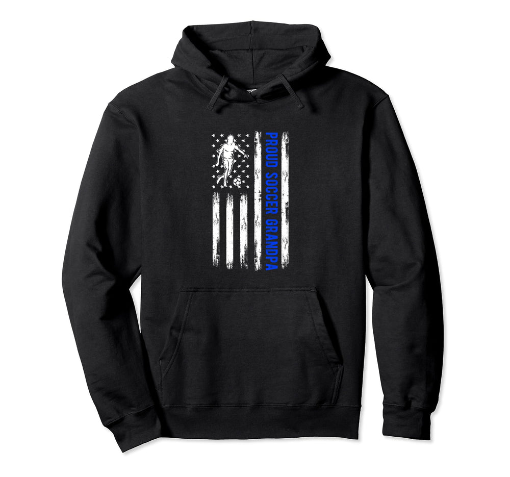 Proud Soccer Grandpa Usa Flag Family Hoodie - Casual Everyday Wear Unisex