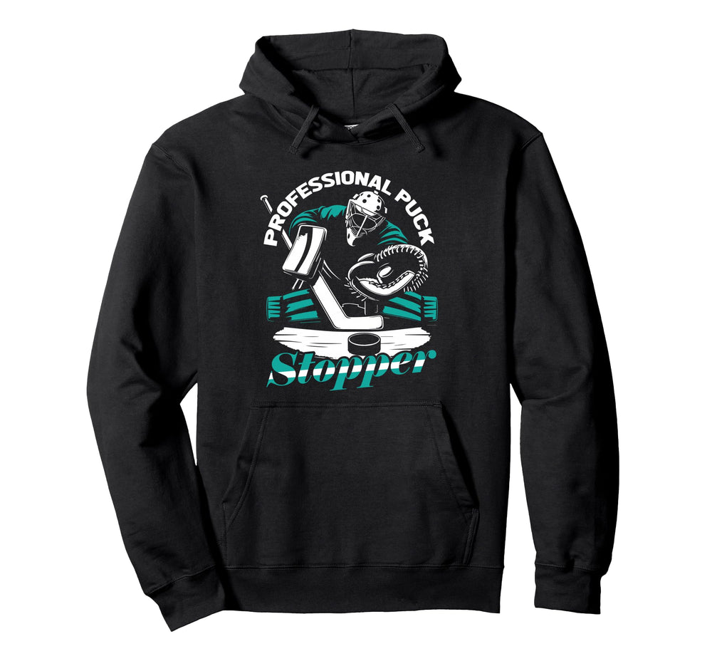 Goalie Puck Goalkeeper Ice Hockey Puck Hoodie - Unique Graphic for Adults