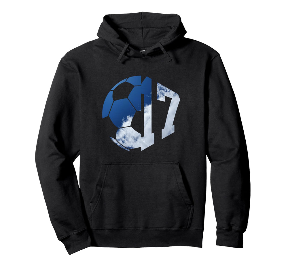 Number 17 Years Soccer 17Th Birthday Hoodie - Aesthetic Graphic Men Women