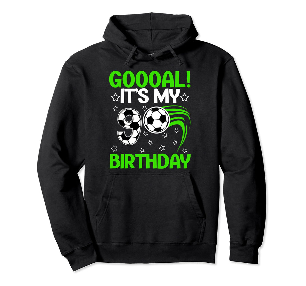 9Th Birthday Party Soccer Nine Year Old Hoodie - Unique Graphic Unisex