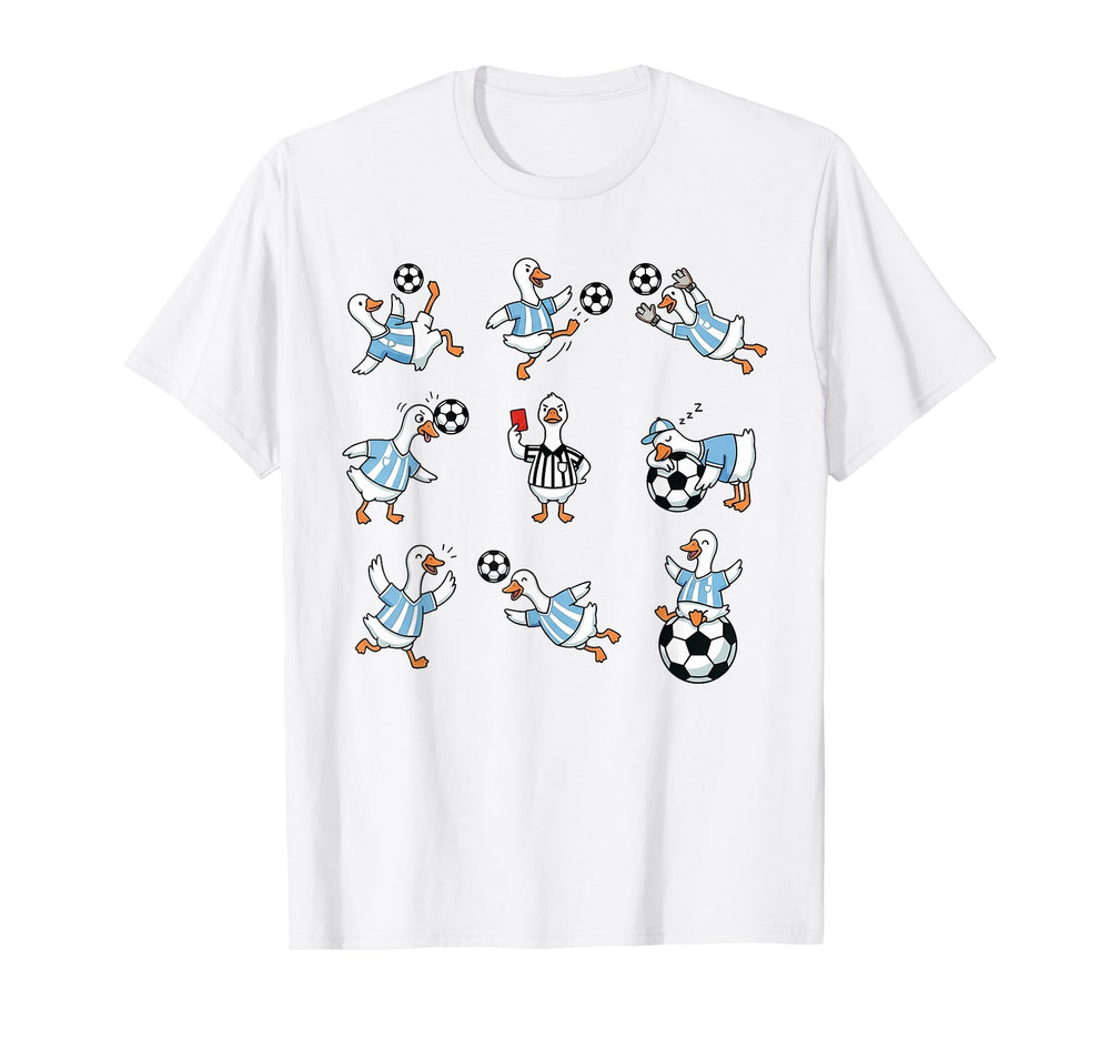 Silly Goose Playing Soccer Goalie Funny T-Shirt - Novelty Apparel Unisex