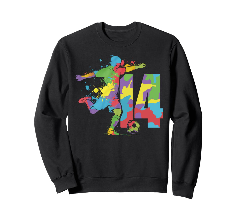 14 Soccer Birthday Gift Soccer Fan Sweatshirt - Trendy Graphic for Adults