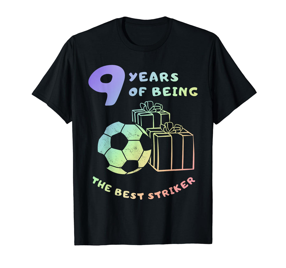9 Years Being Best Striker Birthday T-Shirt - Unique Graphic Men Women