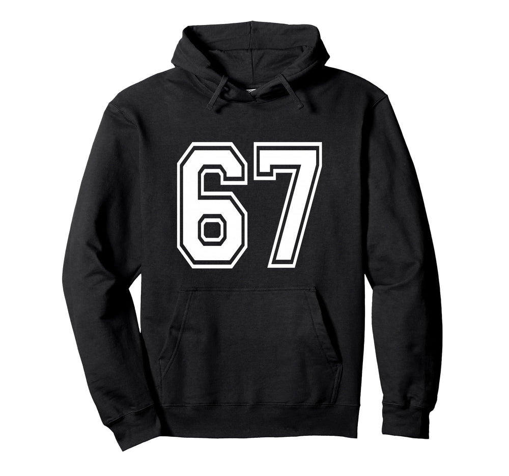 Number 67 Numbered Uniform Sports Hoodie - Custom Art Print Men Women