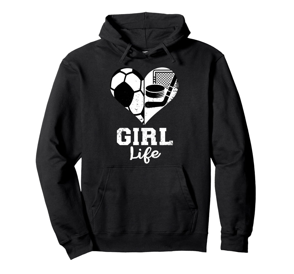 Life Heart Funny Soccer Hockey Hoodie - Minimalist Print Unisex