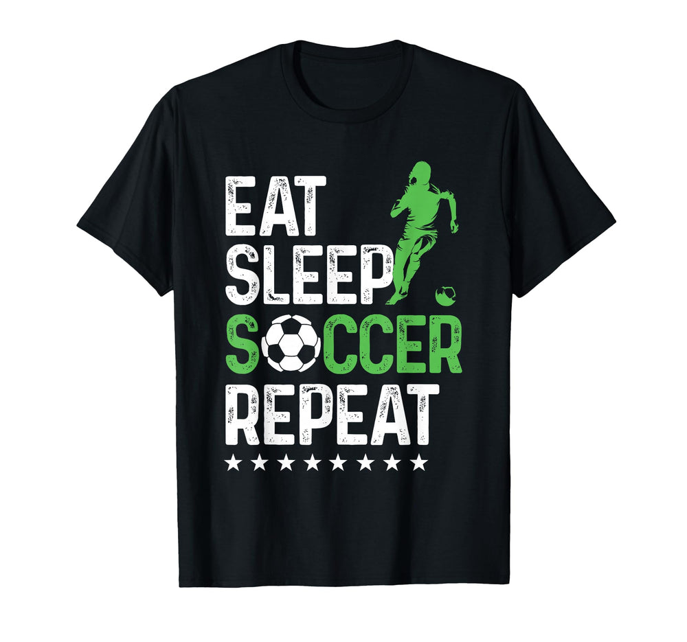 Eat Sleep Soccer Repeat Sport Player T-Shirt - Unique Graphic for Adults