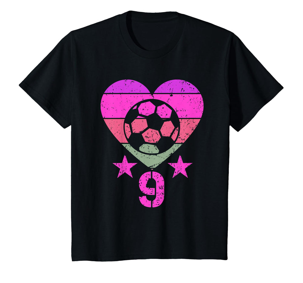 Soccer Birthday 9 Year Old Ninth 9Th T-Shirt - Custom Art Print Men Women