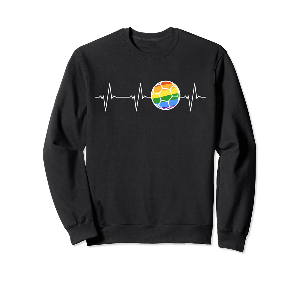 Soccer Rainbow Flag Heartbeat Ball Sweatshirt - Trendy Graphic Unisex