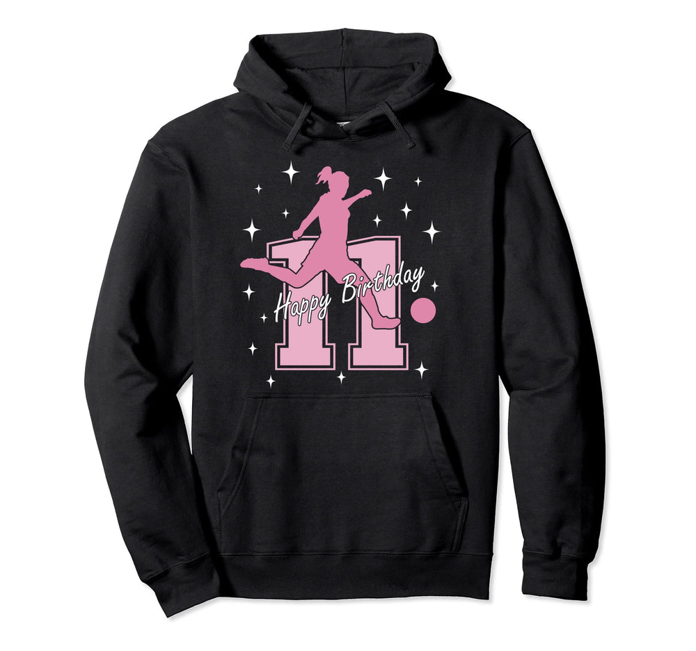 11Th Birthday Soccer Playing Hoodie - Graphic Print Unisex