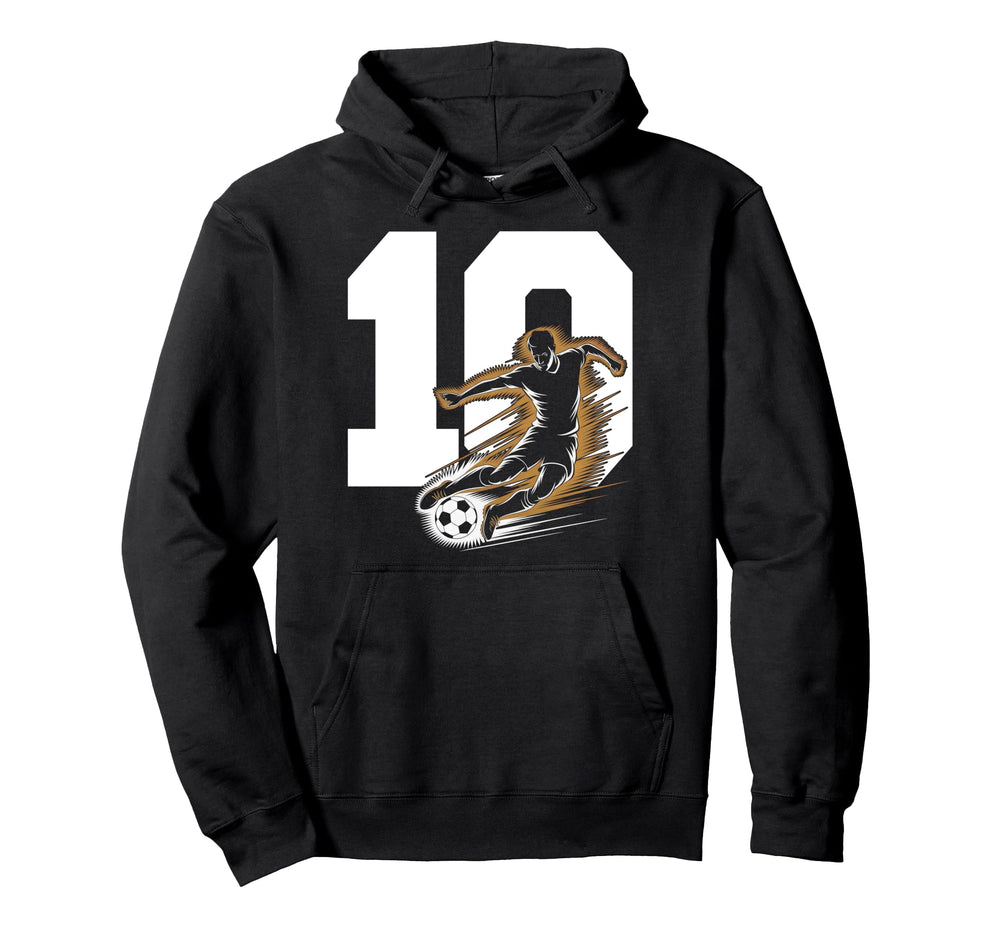 10 Soccer Birthday Gift Soccer Fan Hoodie - Custom Art Print for Adults