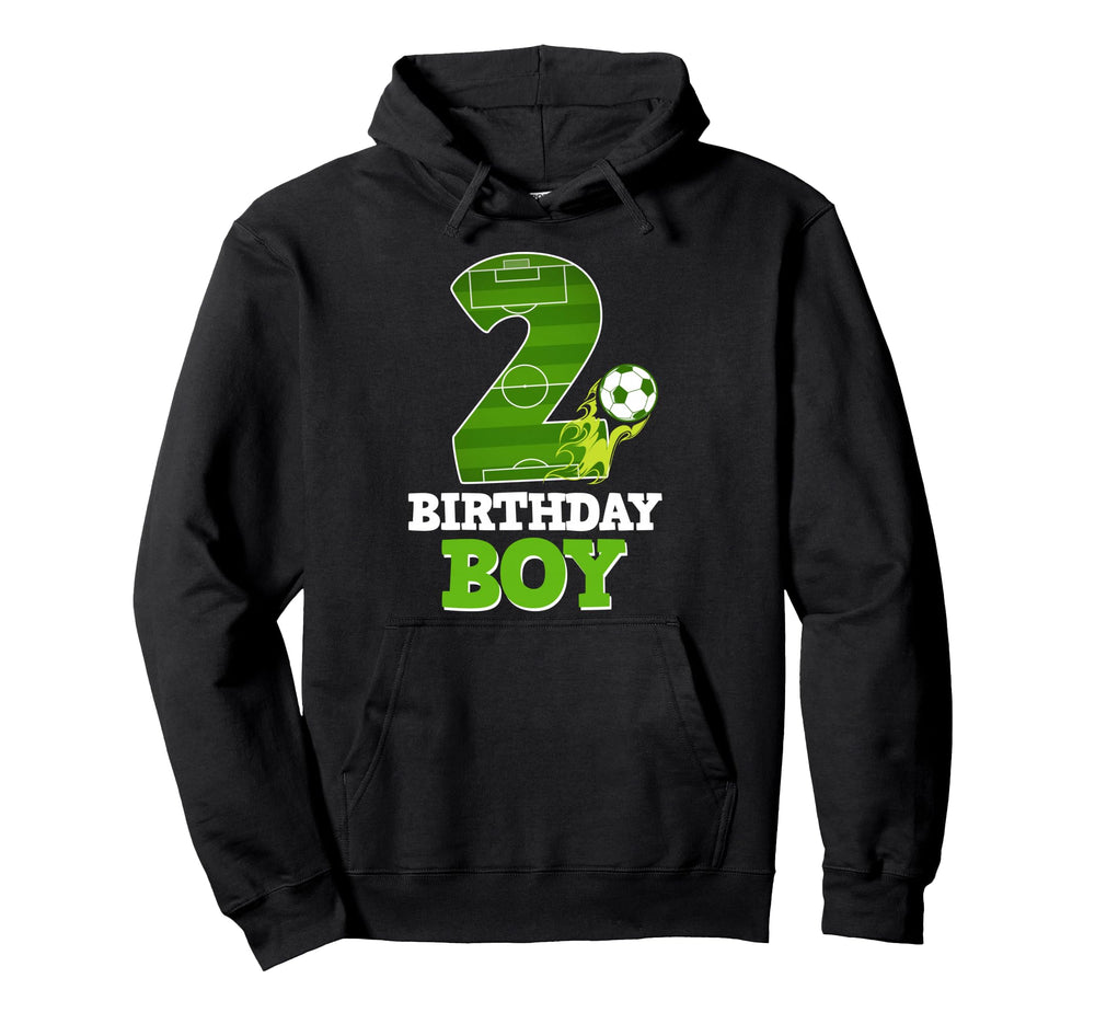 Happy 2Nd Birthday Soccer Lover 2 Yrs Old Hoodie - Minimalist Print Unisex
