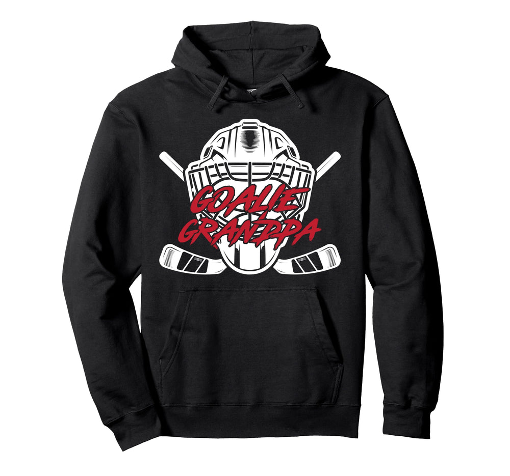 Ice Hockey Goalie Grandpa Hockey Hoodie - Custom Art Print for Adults