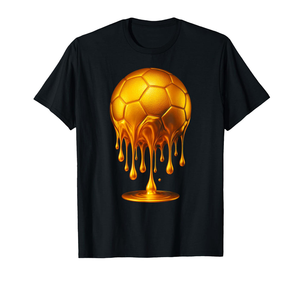 Gold Soccer Ball Dripping Gold Soccer T-Shirt - Custom Art Print Unisex