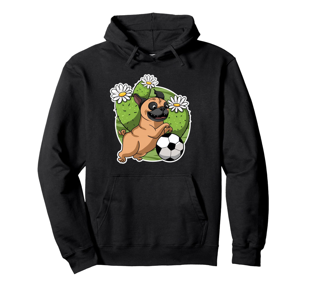 Pug Soccer Cactus Football Desert Plant Hoodie - Graphic Print Men Women