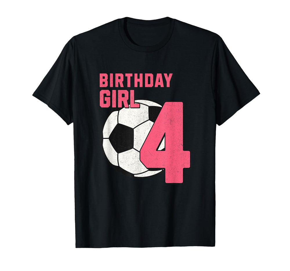 Soccer Football Birthday 4 Years T-Shirt - Casual Everyday Wear Men Women