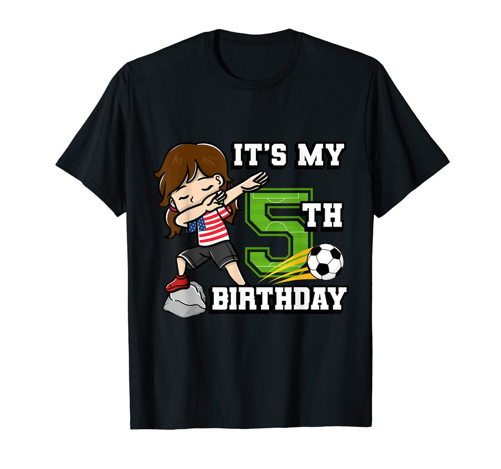 Soccer Its My 5Th Birthday American T-Shirt - Custom Art Print for Adults