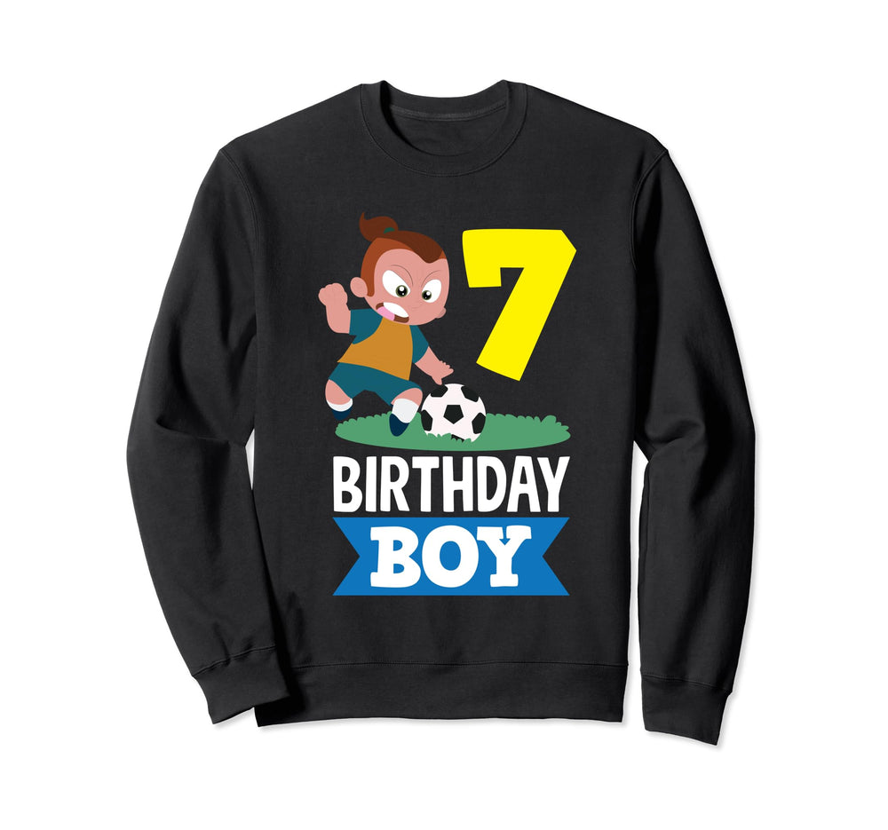 7Th Birthday 7 Years Soccer Sweatshirt - Aesthetic Graphic for Adults