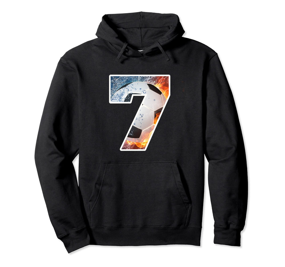 7Th Birthday Party Soccer Number 7 Hoodie - Aesthetic Graphic Men Women