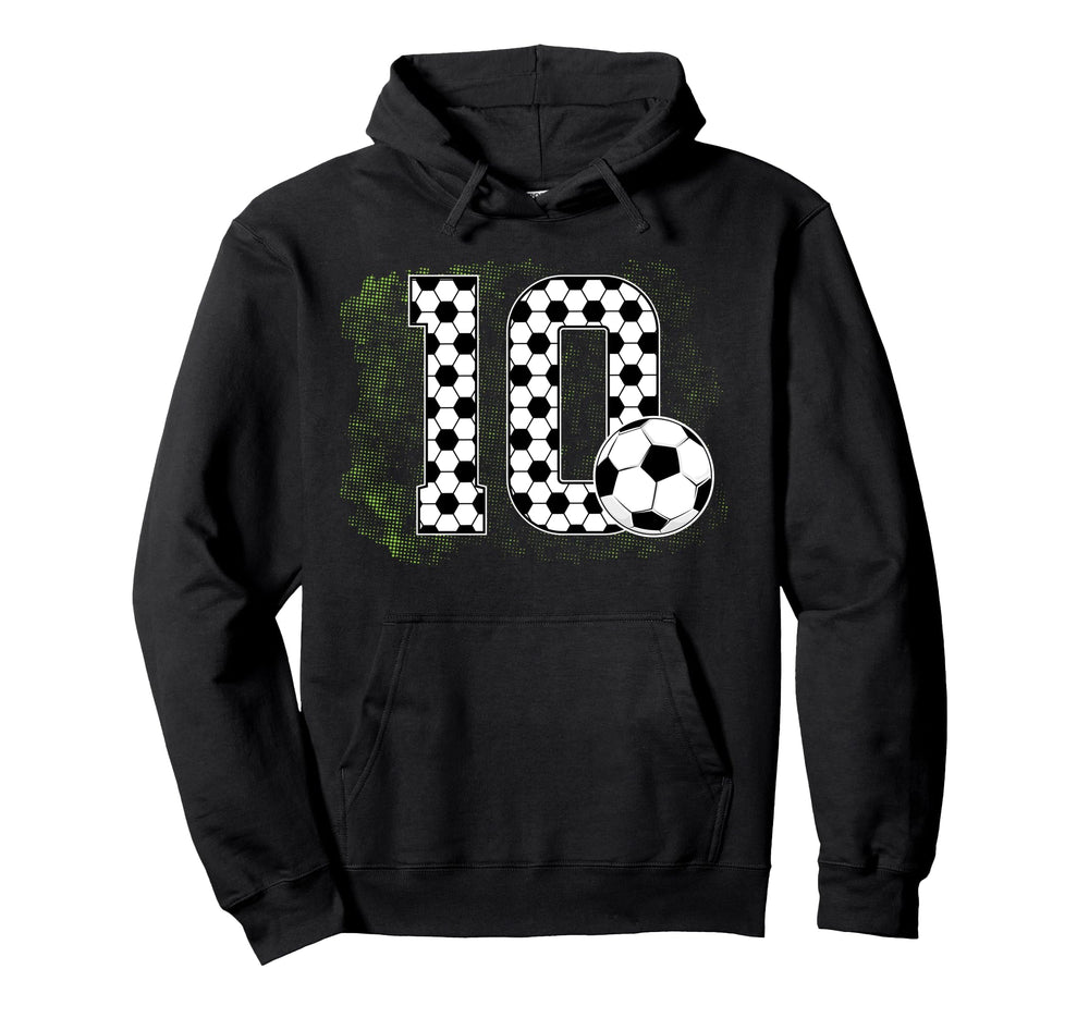 10Th Birthday Soccer Ten Year Old Hoodie - Trendy Graphic for Adults