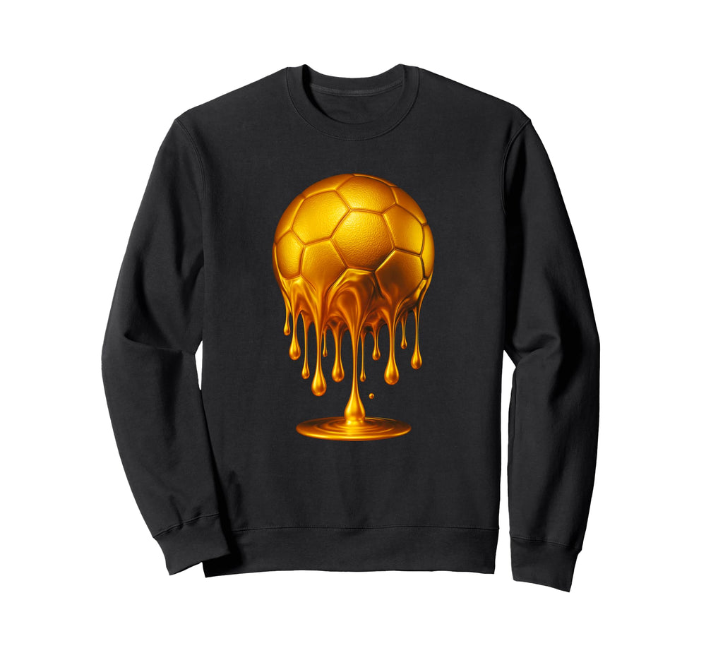Gold Soccer Ball Dripping Gold Soccer Sweatshirt - Custom Art Print Unisex