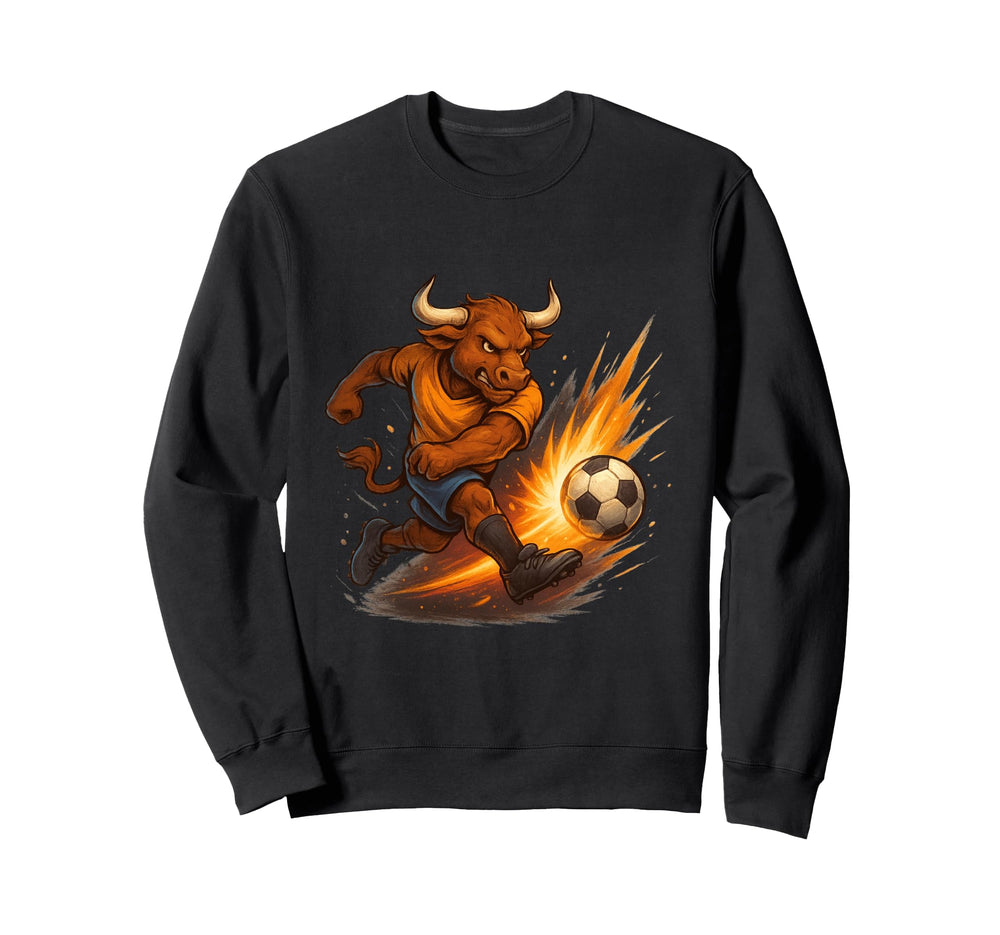 Soccer Bull Fierce Power Kick Sweatshirt - Trendy Graphic Men Women