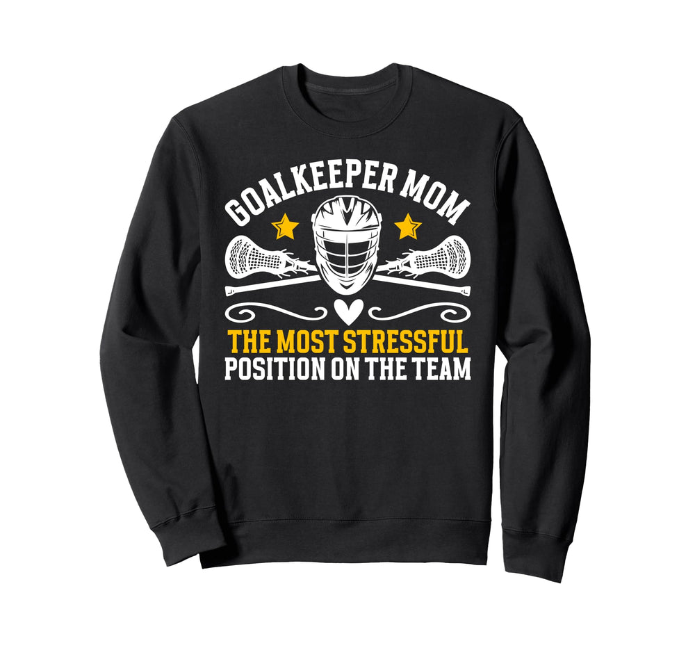 Funny Lacrosse Goalkeeper Mom Sweatshirt - Trendy Graphic for Adults