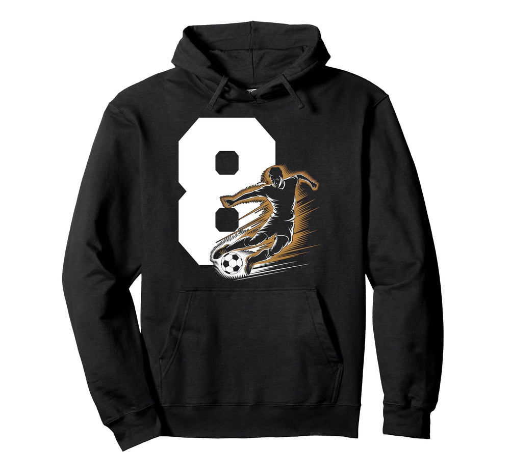 8 Soccer Birthday Gift Soccer Fan Hoodie - Minimalist Print Men Women